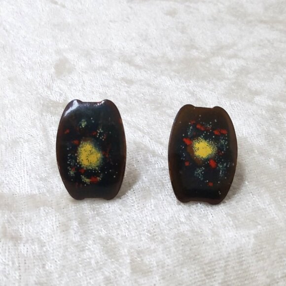 Vintage Mid-Century Cosmic Design Screw back earrings - Picture 4 of 5